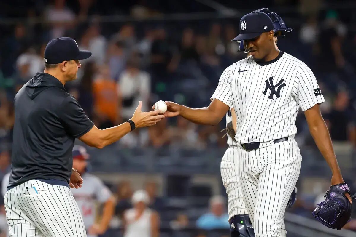 Yerry De Los Santos was optioned to Triple-A on Monday night after pitching 2 2/3 innings in relief.