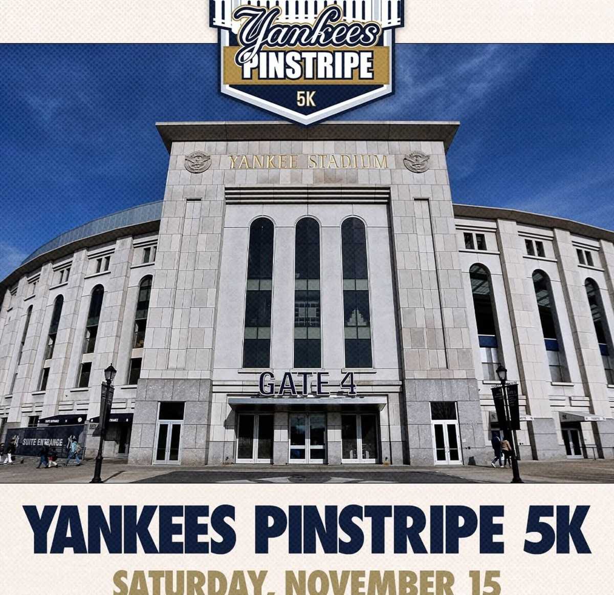 The New York Yankees start new fan tradition Pinstripe 5K run on Nov. 15, offering fans to join in person or virtually.