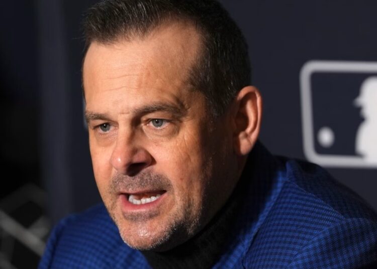 Yankees manager Aaron Boone met with reporters at the Winter Meetings on Monday in Orlando, Fla.