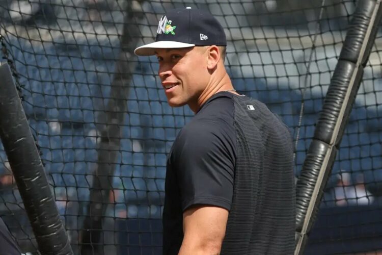 Yankees right fielder Aaron Judge #99, works out at Steinbrenner Field.