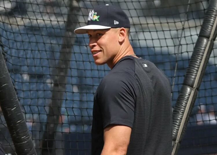 Yankees right fielder Aaron Judge #99, works out at Steinbrenner Field.