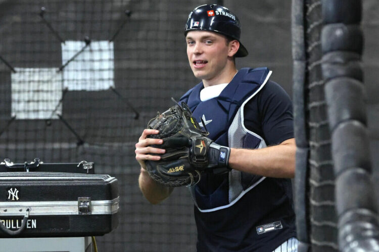 Ben Rice is pictured during the Yankees' Feb. 14 spring training session.