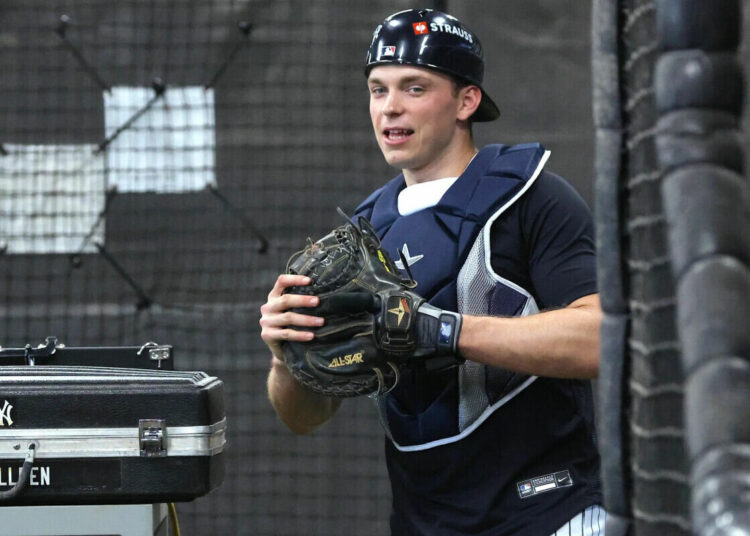 Ben Rice is pictured during the Yankees' Feb. 14 spring training session.