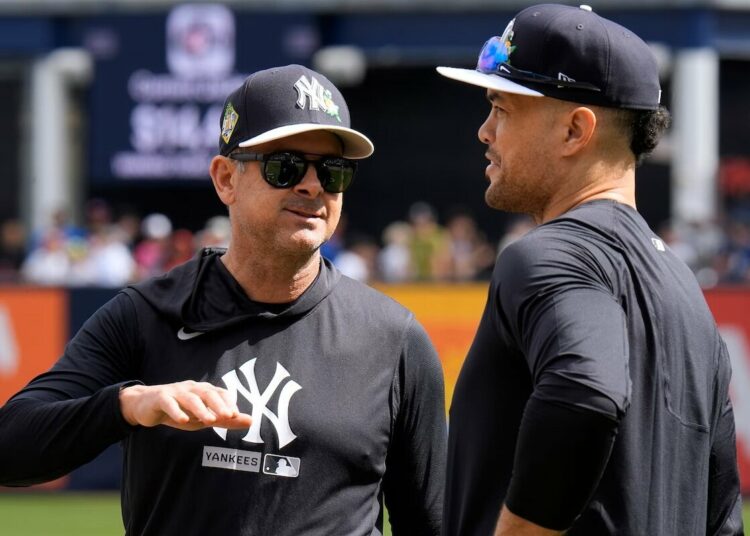 Yankees manager Aaron Boone is delaying designated hitter Giancarlo Stanton's spring debut to around March 3.