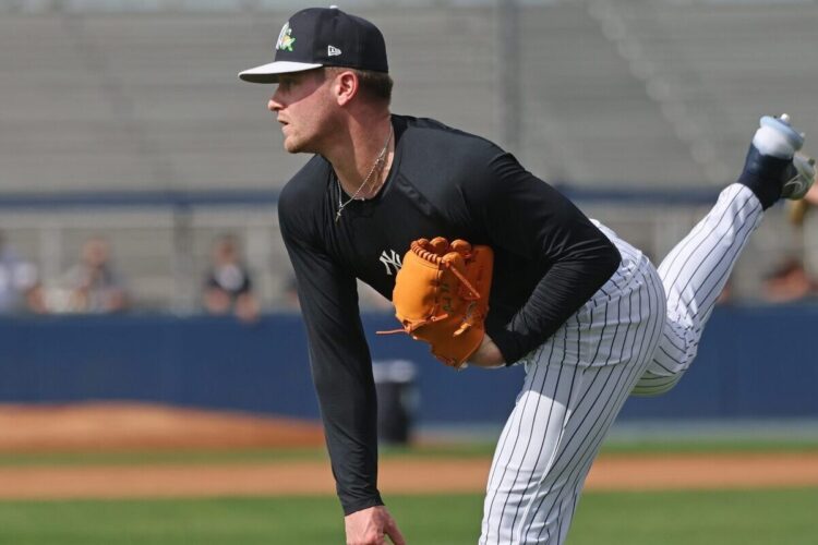 Cade Winquest throws his new sinker at the New York Yankees Spring Training camp in Tampa, Fl. Feb. 11, 2026.
