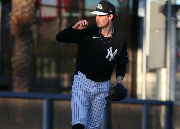 Cam Schlittler throwing live BP on Wednesday.
