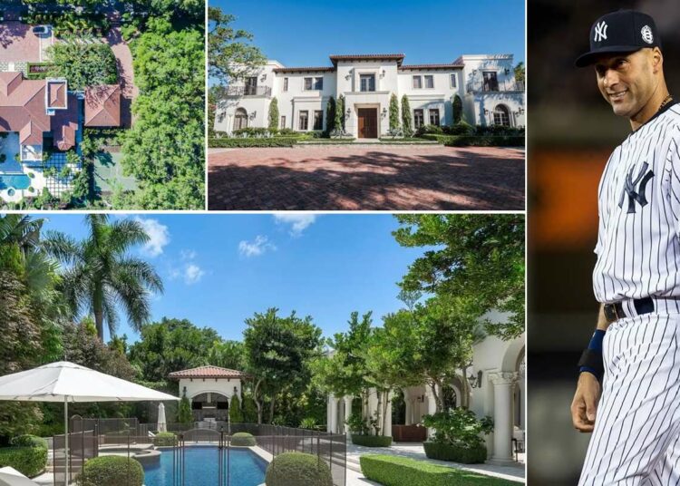 Yankees legend Derek Jeter sells his Coral Gables mansion for $13.2M, doubling his 2018 investment.