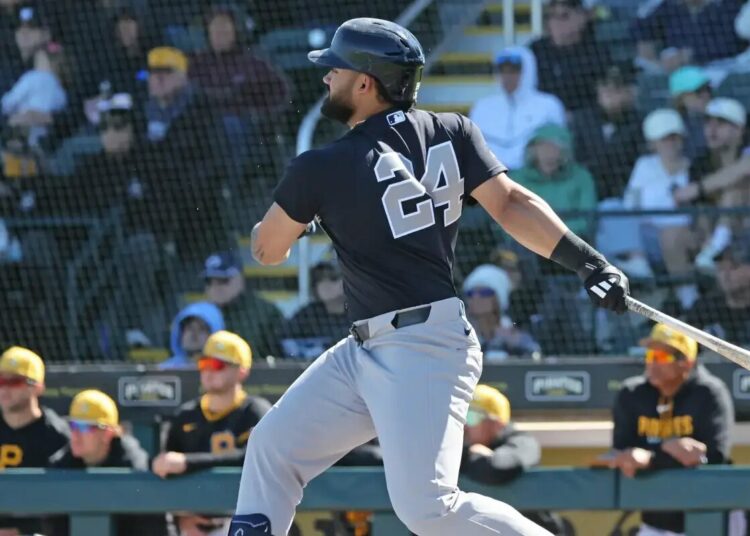 Jasson Domínguez is pictured during the Yankees’ Feb. 23 Grapefruit League game.