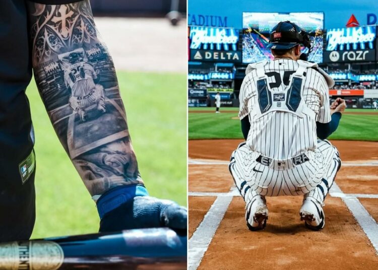 Yankees catcher J.C. Escarra gets a tattoo of his first MLB start behind the plate, a permanent tribute to his remarkable road to the Bronx.