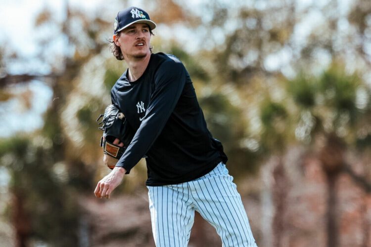 Yankees ace Max Fried pitches at the Spring Training camp, Feb. 12, 2026.