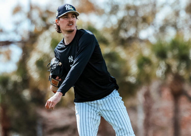 Yankees ace Max Fried pitches at the Spring Training camp, Feb. 12, 2026.