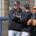 New York Yankees pitcher Ryan Weathers watching a workout at Steinbrenner Field in Tampa, Florida.
