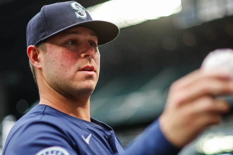 Ty France comes out and signs for fans who wish him well after reports that he had been placed on waivers by the Mariners. The Los Angeles Angels played the Seattle Mariners in Major League Baseball Monday, July 22, 2024 at T-Mobile Park, in Seattle, WA.