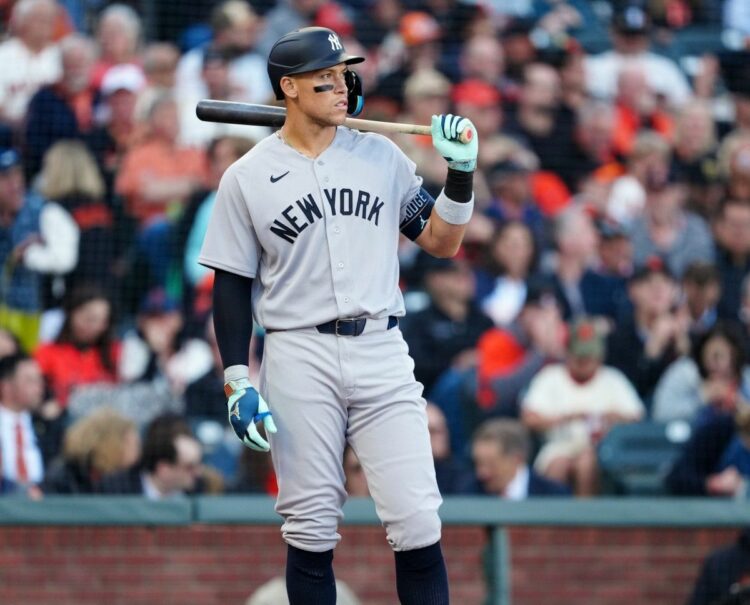 Aaron Judge was struck out four times in 7-0 win over the Giants in San Francisco, March 25, 2026.