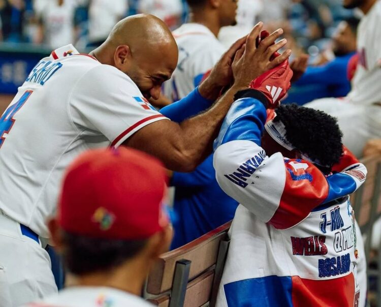 Yankees' Amed Rosario was part of the Dominican Republic's WBC squad bench, March 2026.