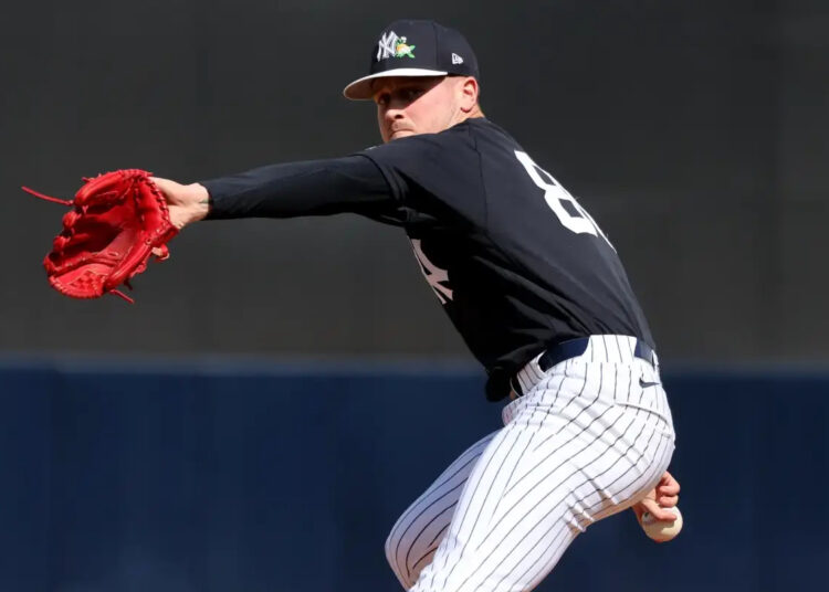 Cade Winquest prepares to deliver a pitch during the Yankees’ Feb. 26 game.