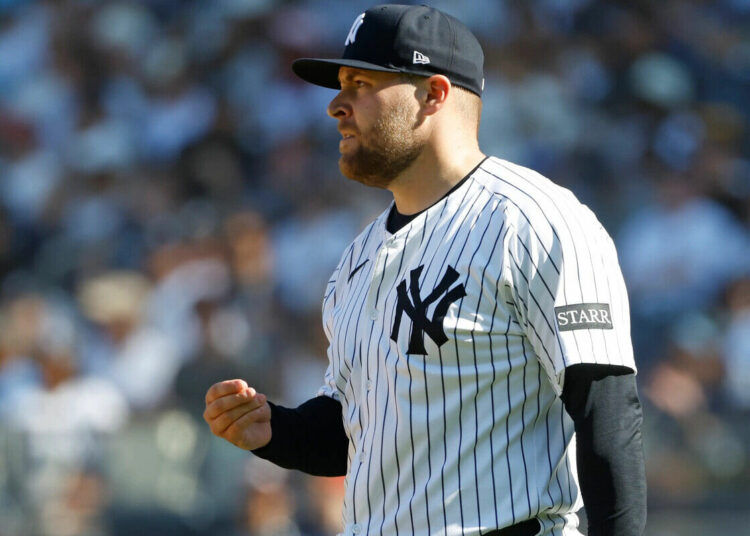 New York Yankees pitcher David Bednar reacts during the eighth inning of the Yankees’ win over the Astros.