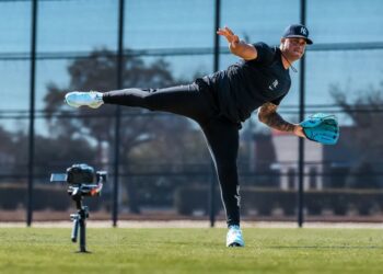 Reliever Fernando Cruz is at 2026 Yankees spring training camp in Tampa, Fl.