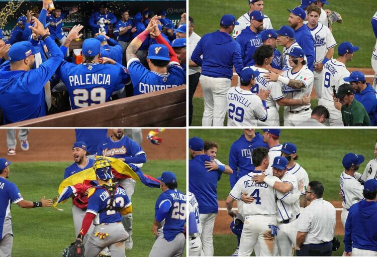 Venezuela beats Team Italy 4-2 in World baseball semifinal, Miami, March 16, 2026.