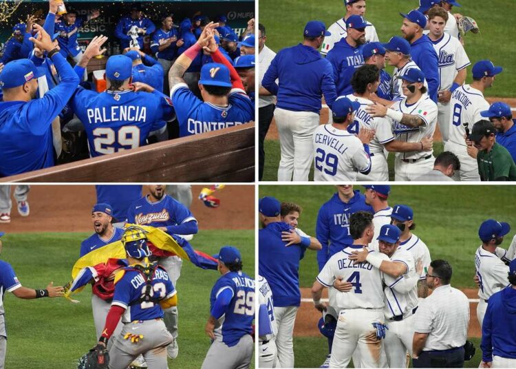 Venezuela beats Team Italy 4-2 in World baseball semifinal, Miami, March 16, 2026.