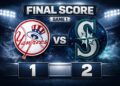 The Yankees lost 1-2 to the Mariners at T-Mobile Park, Seattle, on March 30, 2026.