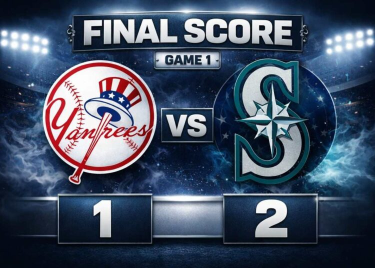 The Yankees lost 1-2 to the Mariners at T-Mobile Park, Seattle, on March 30, 2026.