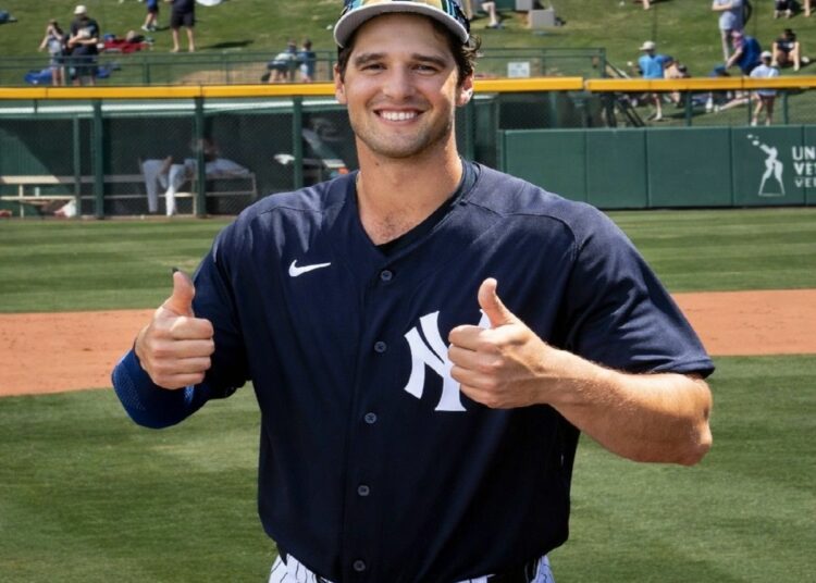 Yankees prospect Spencer Jones hit two home runs at Sloan Park in Mesa, AZ, March 23, 2026.