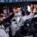 Jose Caballero celebrates in the Yankees dugout after his home run in the 8-3 win over the Astros. Houston. Apr. 25, 2026.