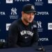 New York Yankees manager Aaron Boone. April 2026.