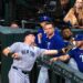 Ben Rice made a catch in foul territory and in the Rangers dugout in the 2nd inning of the Yankees' 4-2 win in Texas, Apr. 27, 2026.