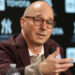 New York Yankees GM Brian Cashman speaking to the media at a press conference held at Yankee Stadium.