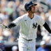 New York Yankees’ Cody Bellinger watches his two-run home run during the sixth inning of a baseball game against the Kansas City Royals, Saturday, April 18, 2026, in New York.
