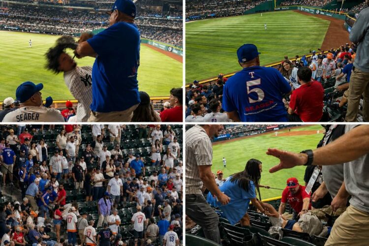 Rangers fans thrashed two Yankees fans during the Yankees' 4-2 win over the Rangers in Texas on Apr. 27, 2026.