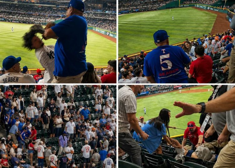 Rangers fans thrashed two Yankees fans during the Yankees' 4-2 win over the Rangers in Texas on Apr. 27, 2026.