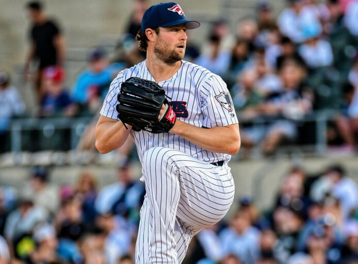 Yankees ace Gerrit Cole starts his first rehab at Somerset's TD Bank Ballpark after 13 months, Apr. 17, 2026.