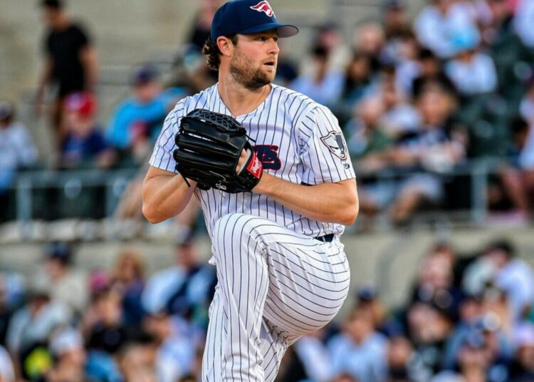 Yankees ace Gerrit Cole starts his first rehab at Somerset's TD Bank Ballpark after 13 months, Apr. 17, 2026.
