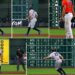 Giancarlo Stanton gets injured and exits the game after a leg issue in the sixth inning of the Yankees' 12-4 win over the Astros in Houston.