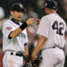 Mariners legend Ichiro Suzuki is with Yankees icon Mariano Rivera in New York, 2009.