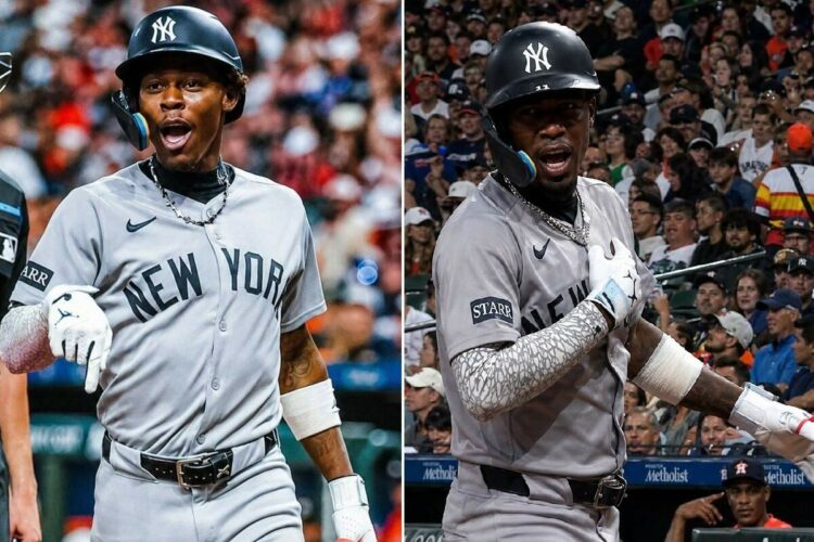 Jazz Chisholm Jr's raw emotions are on full show after his home run in the Yankees' 12-4 win over the Astros in Houston.