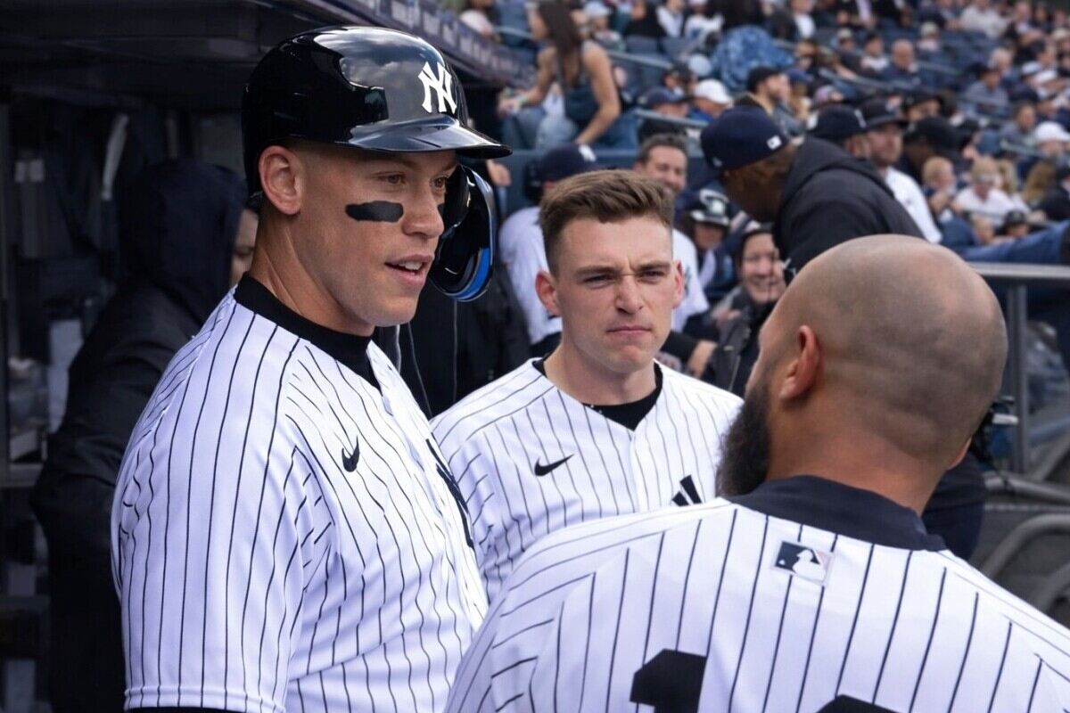 Both Aaron Judge and Ben Rice hit home runs in the Yankees' 7-0 win over the Royals in New York, Apr. 19, 2026.