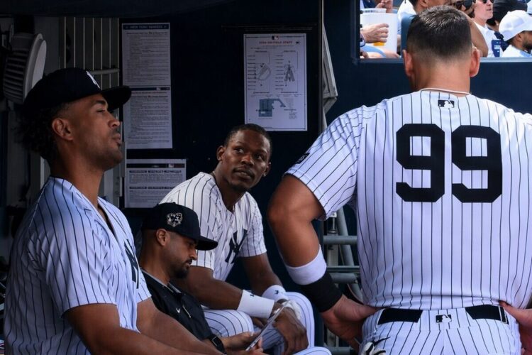 Both Judge and Stanton homers but the Yankees lost 11-4 to the Angels in New York, Apr. 16, 2026.