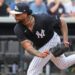 Yankees pitcher Luis Gil pitching during a 2026 spring training game.