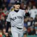 Max Fried, who threw eight scoreless innings, reacts after getting Andruw Monasterio to ground out to end the sixth inning on April 22, 2026 at Fenway Park.