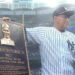 New York Yankees legendary pitcher Mel Stottlemyre is with his plaque at Old-Timers' Day, June 20, 2015, New York.