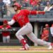 Oswald Peraza hit a solo home run and an RBI double to power the Angels' 11-4 win over the Yankees in New York, Apr. 16, 2026.