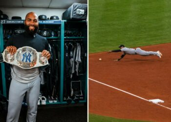 Ahmed Rosario's bat and Ryan McMahon's glove help the Yankees win 4-1 over the Red Sox, Boston, Apr. 22, 2026.