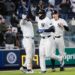 Yankees' Amed Rosario celebrates following his home run in the eight inning that led to 5-3 win over the Athletics, New York, Apt=r 7, 2026.
