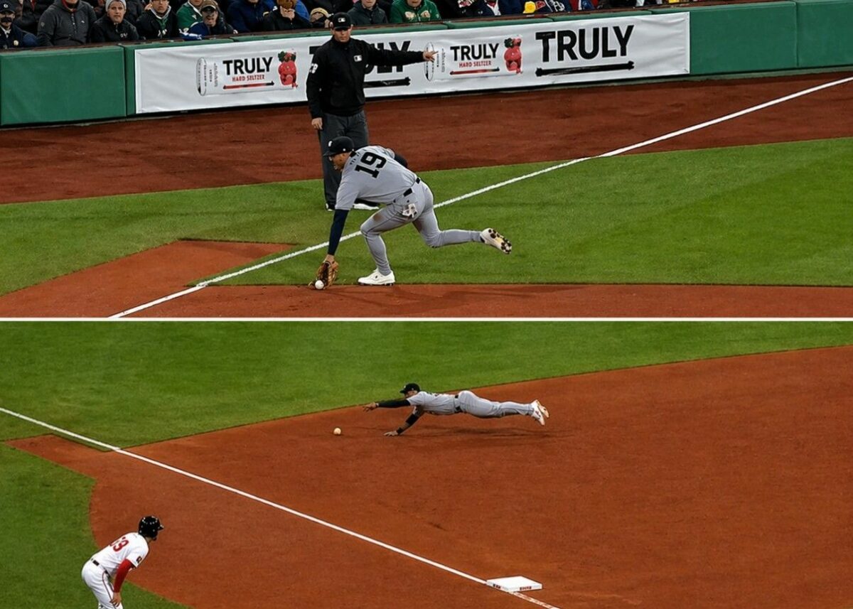 Ryan McMahon's glove played a key role in the Yankees' 4-1 win over the Red Sox, Boston, Apr. 22, 2026.