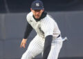 Ryan McMahon, who played his first game at shortstop in his career, fields a ground ball during the first inning of the Yankees’ 3-2 loss to the A’s on April 8, 2026 at the Stadium.