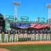 Here is an illustration of the Yankees team at Fenway Park in the proposed new blue jersey. The team made a new on-road jersey addition after 120 years.